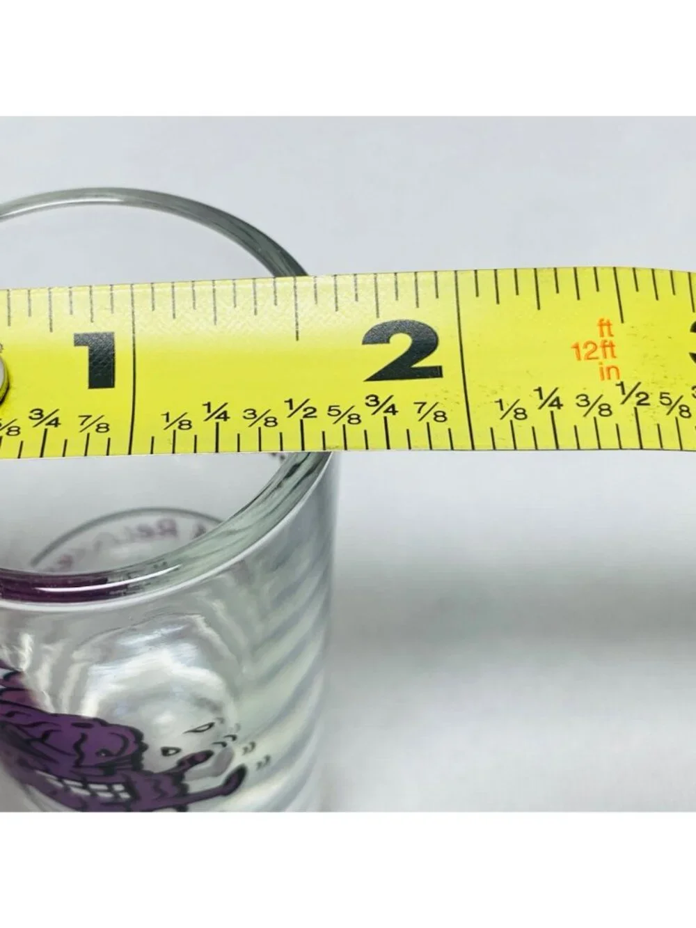 Super Pooper Shot Glass With Purple Prune Cartoon  Funny 